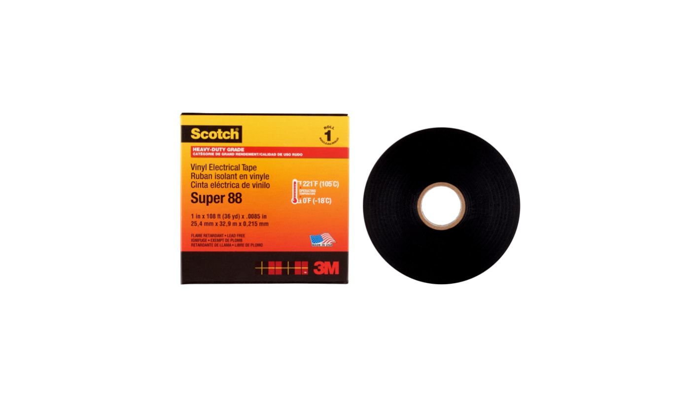 3M Scotch Black PVC Electrical Tape, 25mm x 32m