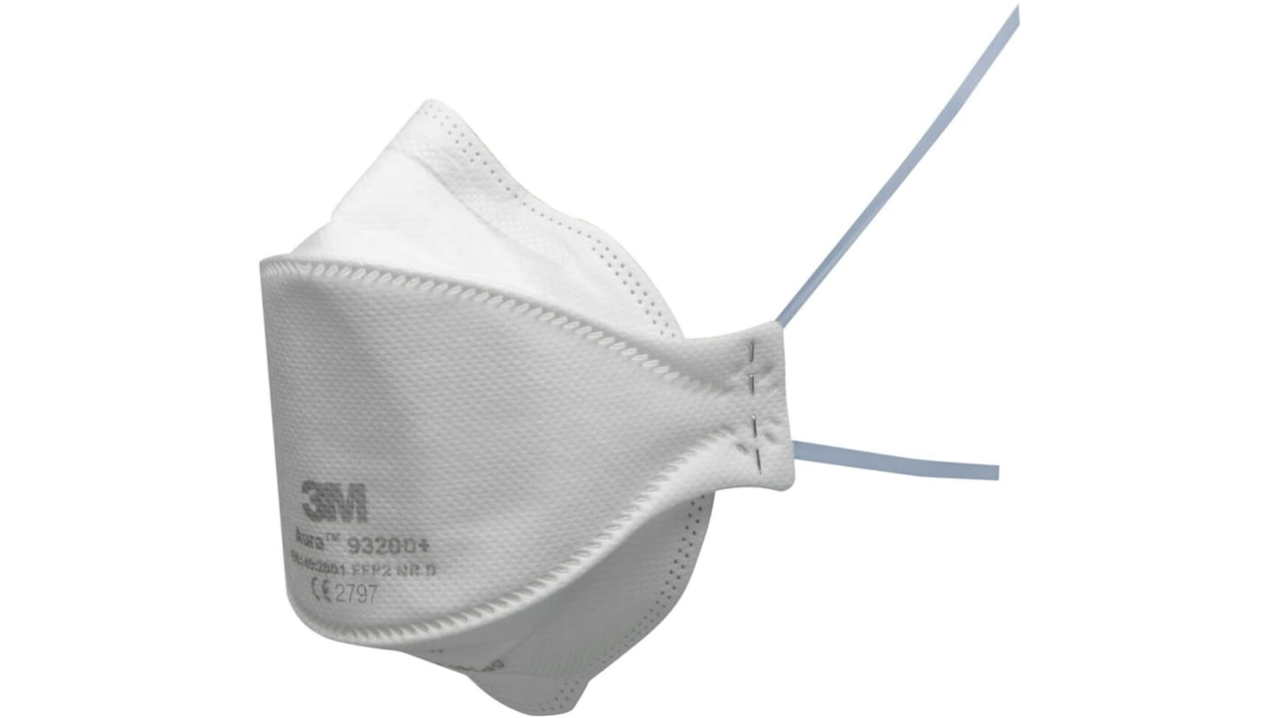 3M 9300+ Series Disposable Respirator for General Purpose Protection, FFP2 NR D, Non-Valved, Moulded 1 per Package