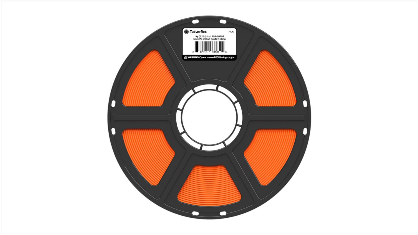 Ultimaker 1.75mm Orange PLA 3D Printer Filament, 1kg