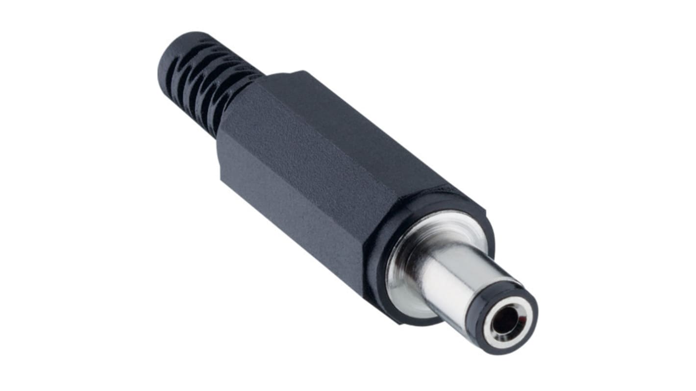 Lumberg, 1633 DC Plug Rated At 3A, 24 VDC, Cable Mount, length 46.5mm, Nickel Plated