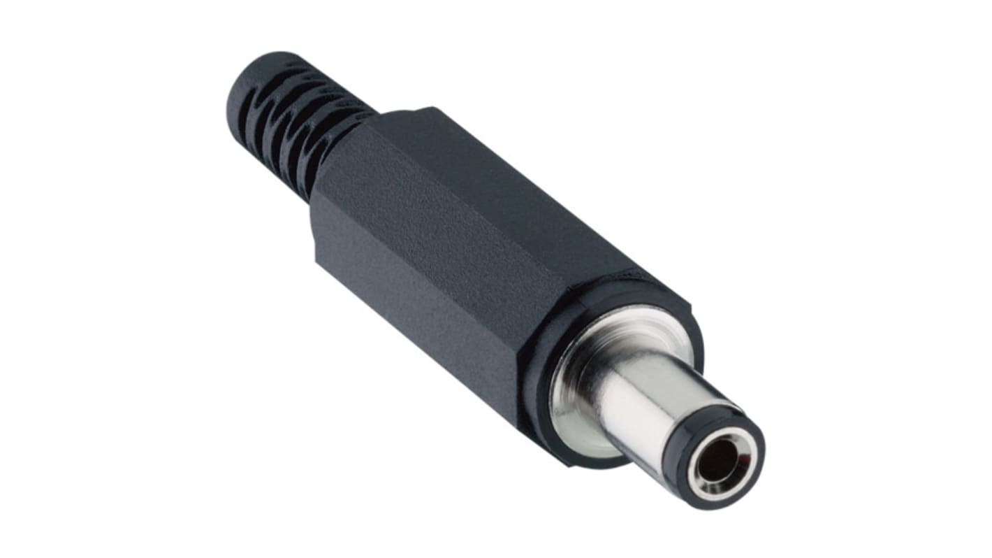 1634 DC Plug Rated At 3A, 24 VDC, Cable Mount, length 46.5mm, Nickel Plated