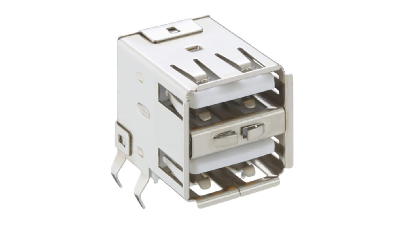 Lumberg Right Angle, PCB Mount, Socket Type A 2.0 USB Connector