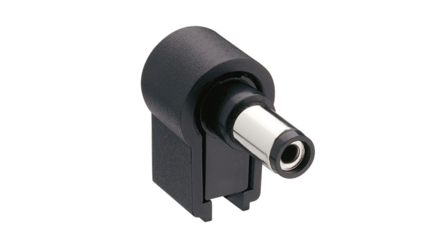 Lumberg, NES/J Right Angled DC Plug Rated At 500mA, 12 VDC, Cable Mount, length 20mm, Nickel Plated