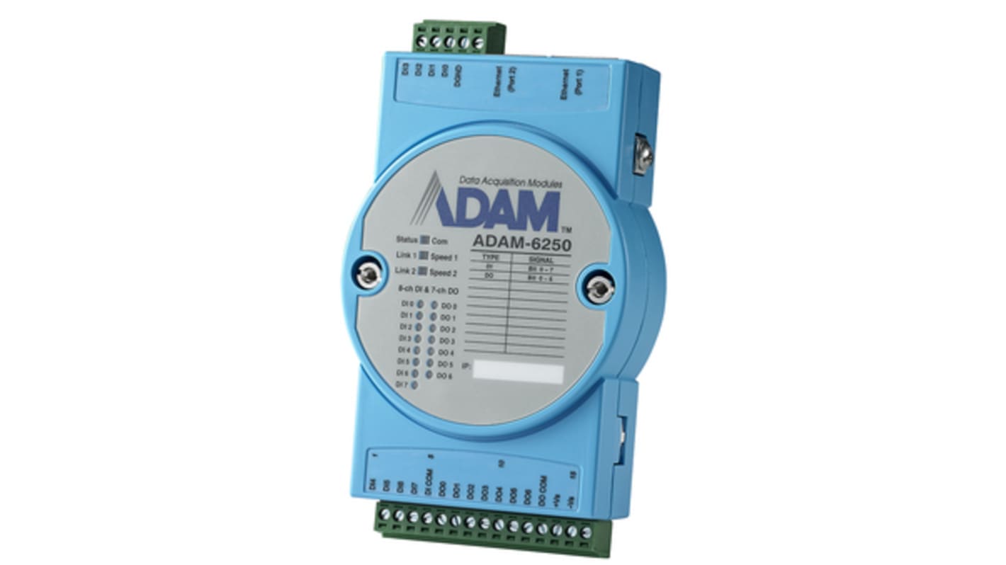 Advantech Adam 6000 Series Ethernet-Modul, 8 x Digital Eingang / 7 x  Digital Ausgang 30 V