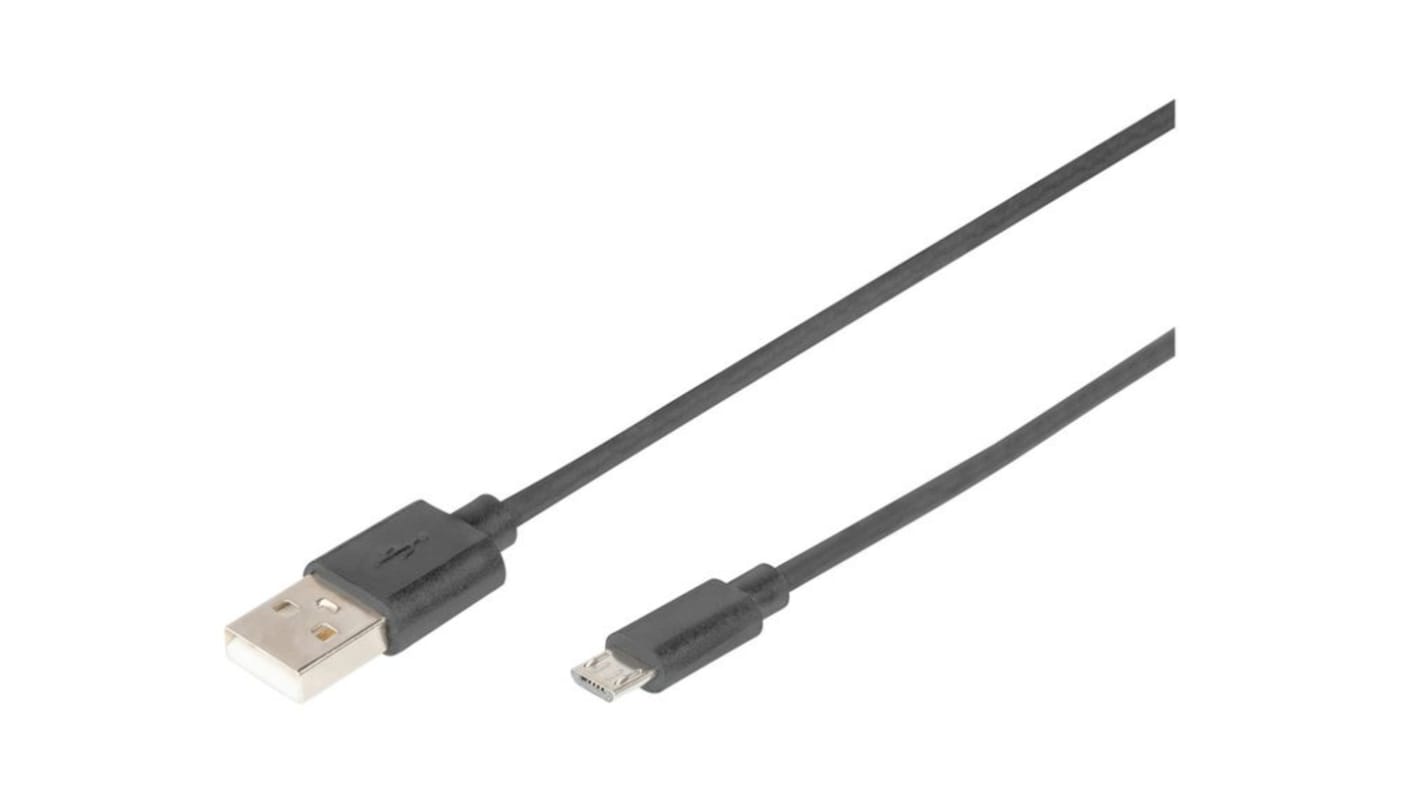 Digitus USB 2.0, Male USB A to Male Micro USB B, 1m