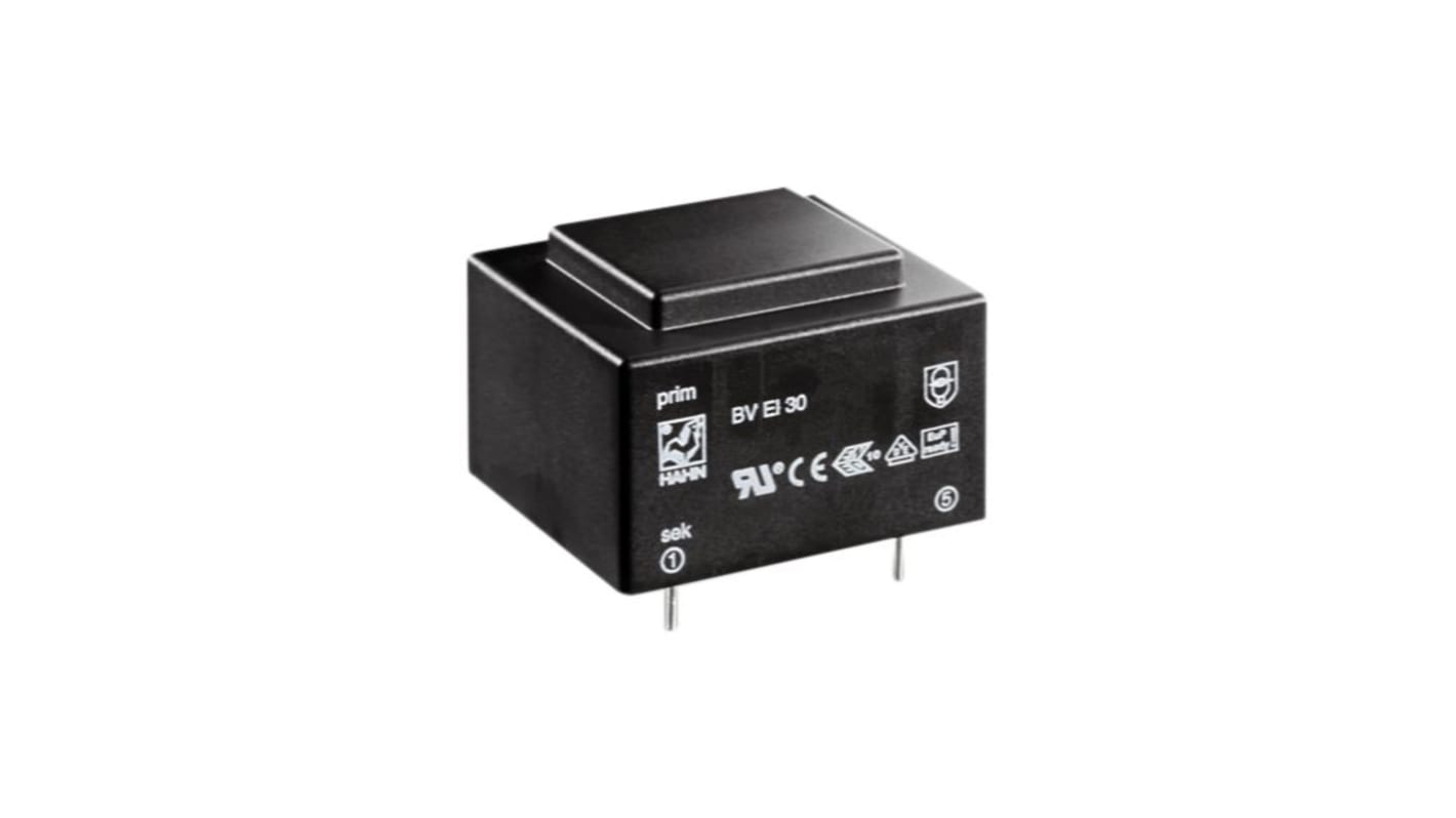 Hahn 12V ac PCB Mount PCB Transformer, 1.5VA