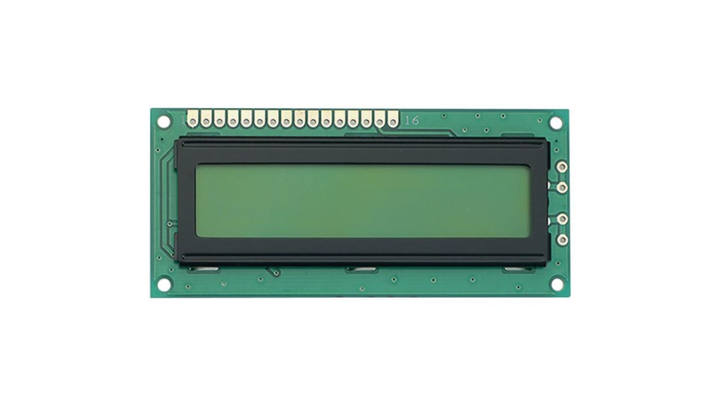 Display Elektronik Alfanumerisk LCD-skærm, 1 række a 16 tegn, Punktmatrix, 1 x 16pixels