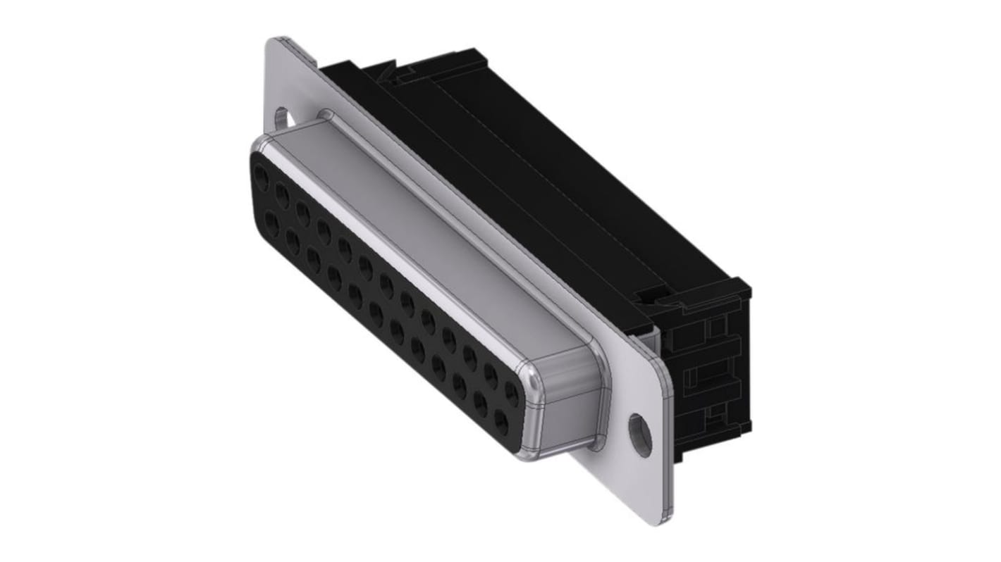 Deltron Connectors DTS 25 Way D-sub Connector Socket, 2.84mm Pitch