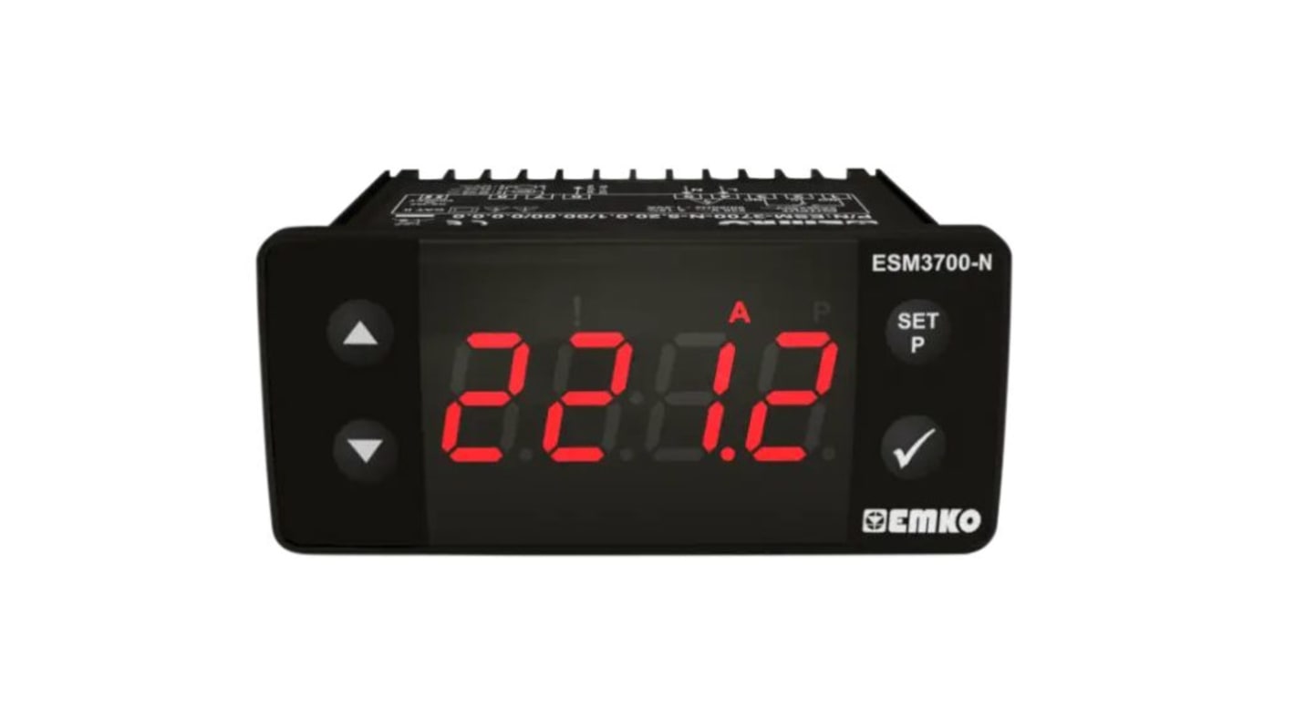 Analizador de red multifunción de panel Emko ESM, con display LED, para Corriente, Voltaje, dim. 71mm x 29mm