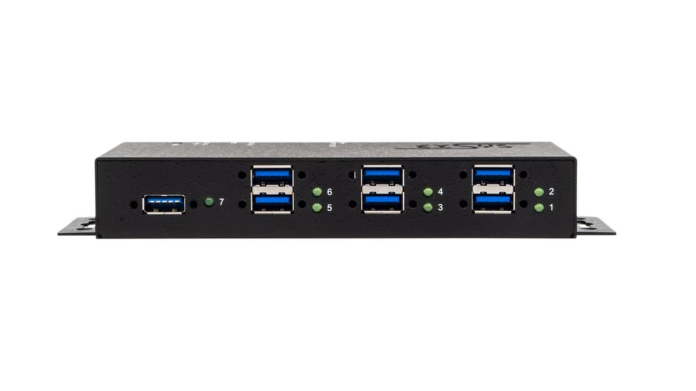 Exsys 7 Port USB 3.2 USB A, USB B  Hub, USB Bus Powered, 178.60 x 59.90 x 25.45mm