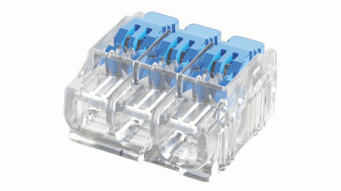 Ideal Industries Gen II Lever Series Connector, 3-Way, 32A, 24 → 12 AWG Wire, Push In Termination