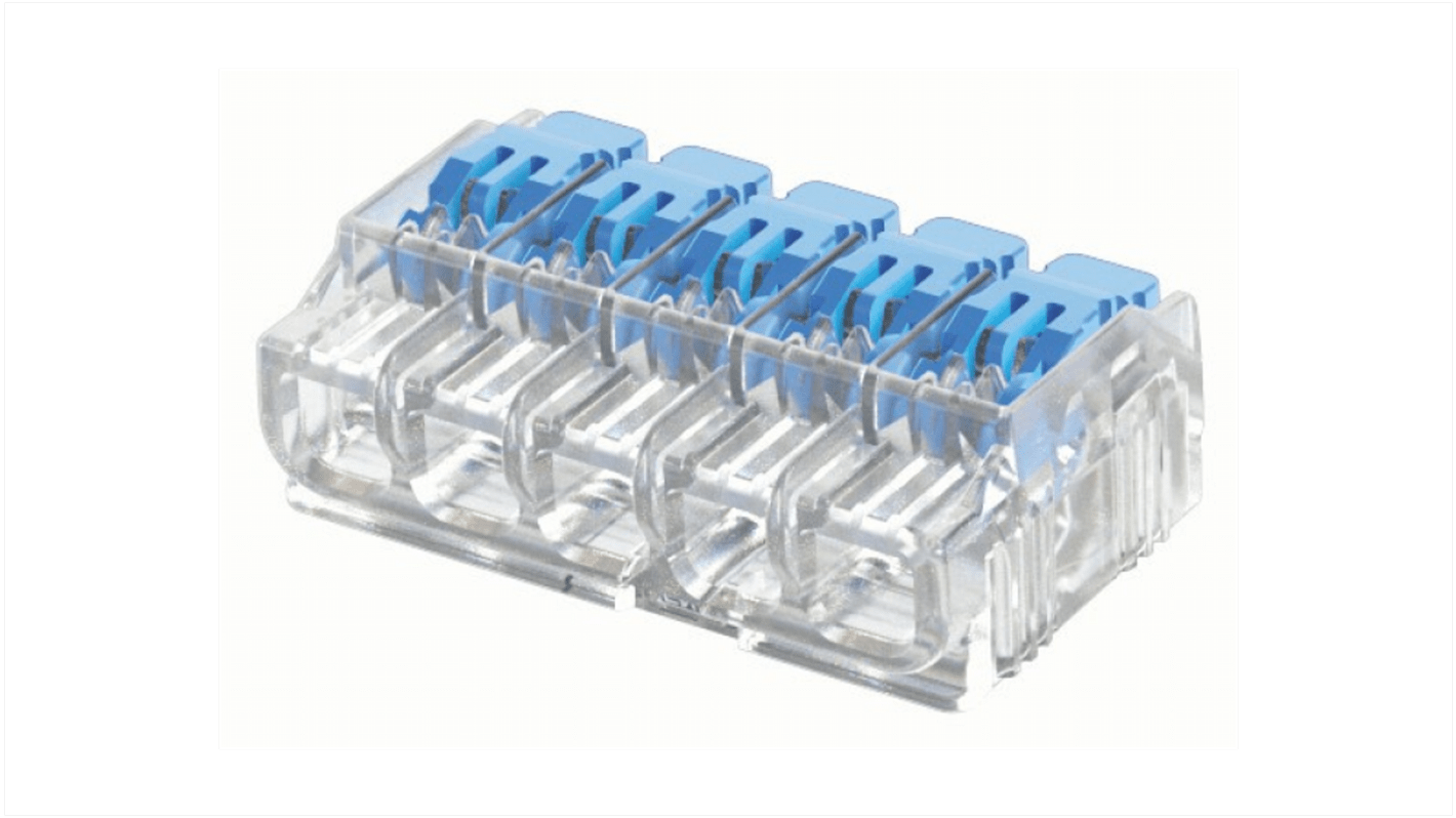 Ideal Industries, Gen II Lever Wire Splice Wire Splice Connector, Blue, Insulated 24 → 12 AWG