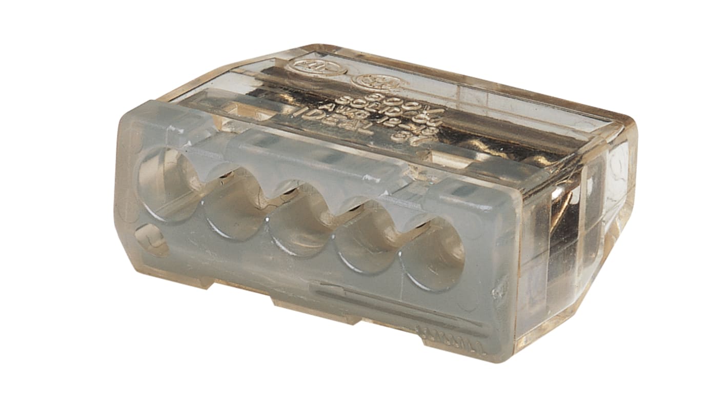 Ideal Industries 30-08 Series Connector, 5-Way, 32A, 24 → 12 AWG Wire, Push In Termination