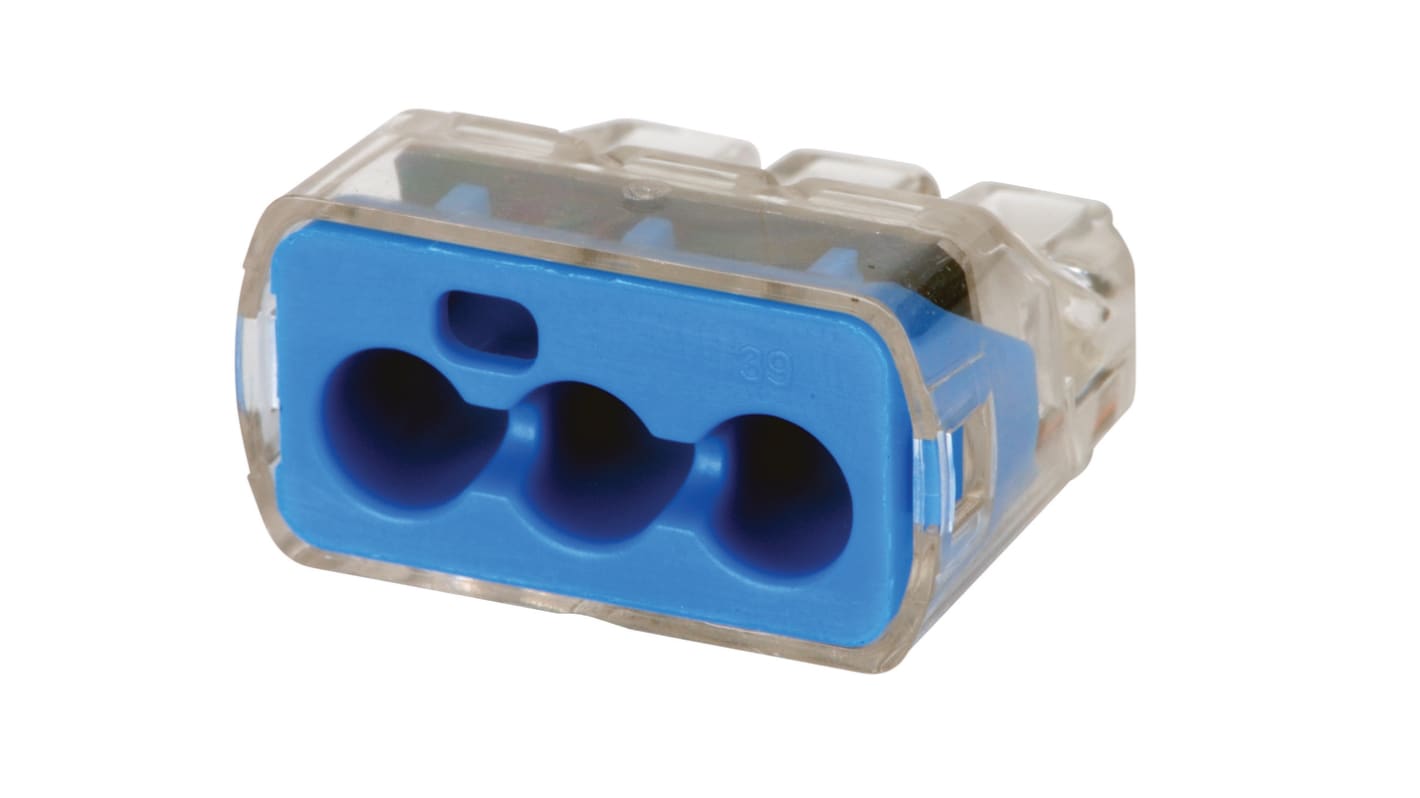 Ideal Industries IN-SURE Series Connector, 3-Way, 41A, 10 AWG Wire, Push In Termination
