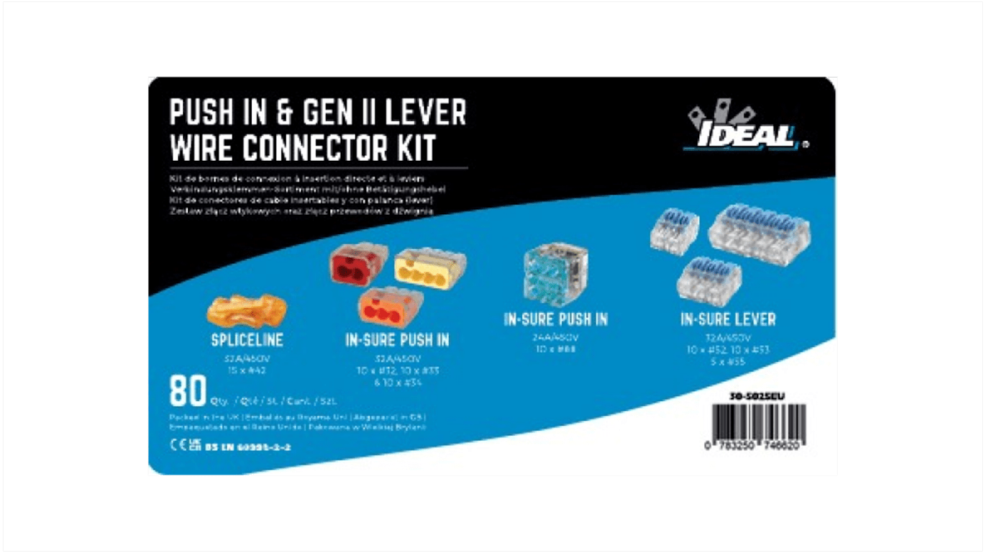 Ideal Industries Gen II Lever Series Connector, 32A, 24 → 12 AWG Wire, Push In Termination
