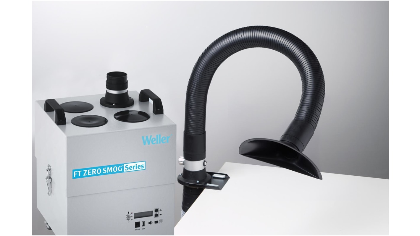 Weller Zero Smog 4V, 230V Solder Fume Extractor, Gases, Solvents, Welding Fumes, 275W, Type F - Schuko plug, Type G -