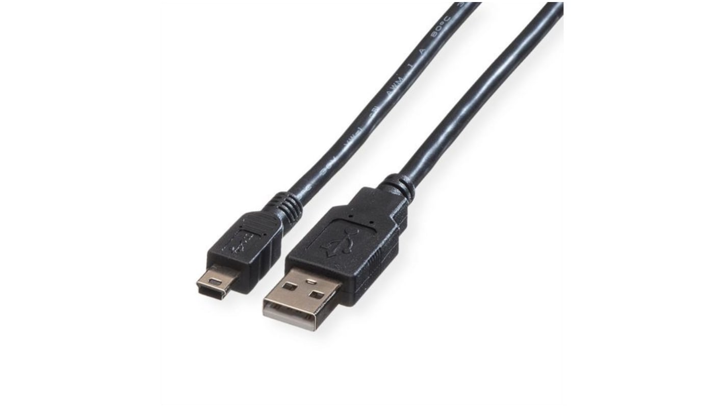 Roline USB-Kabel, USBA / Mini-USB B, 3m USB 2.0