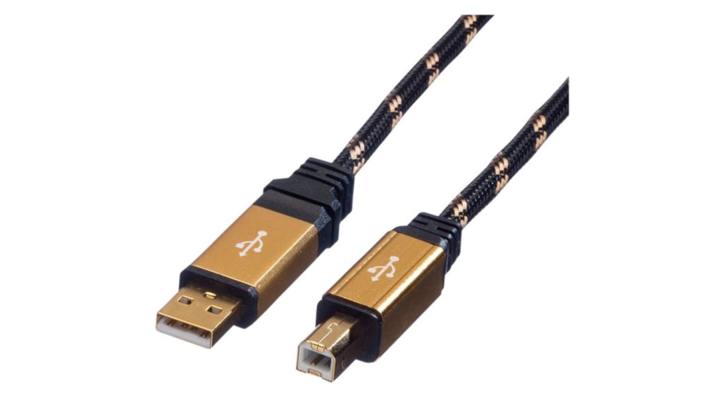 Roline USB-kabel, USB A til USB B, 1.8m