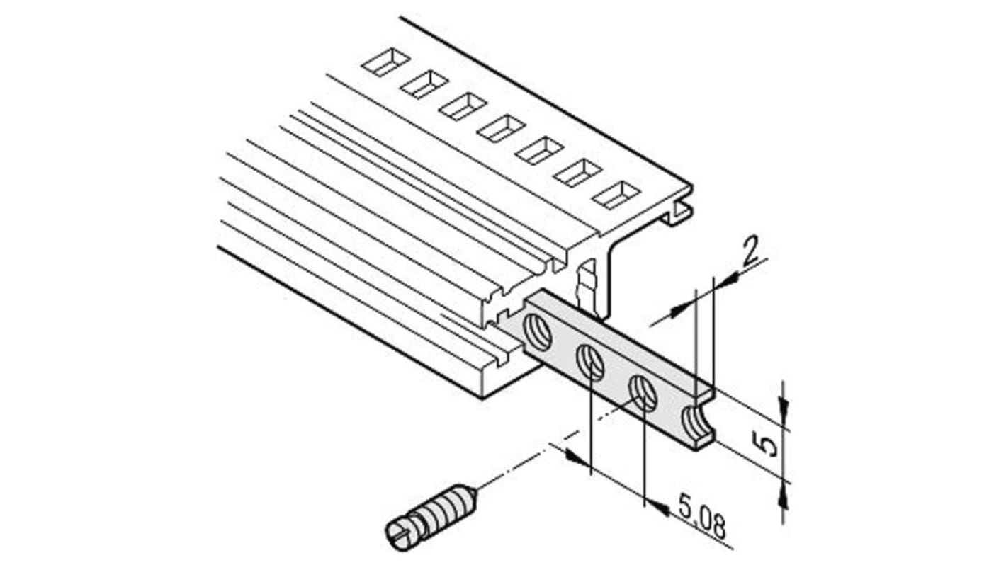 Nuvotem Talema 34561 Series Steel Mounting Rail for Use with Insulated Backplane Mounting