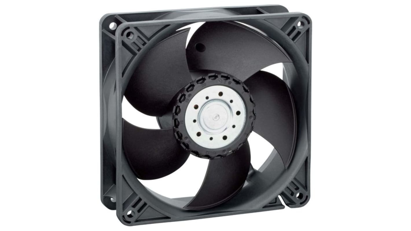 ebm-papst Axial Fan, 48 V dc, dc Operation, 205m³/h, 2.9 → 9.0W, 150mA Max, 119 x 119 x 38mm