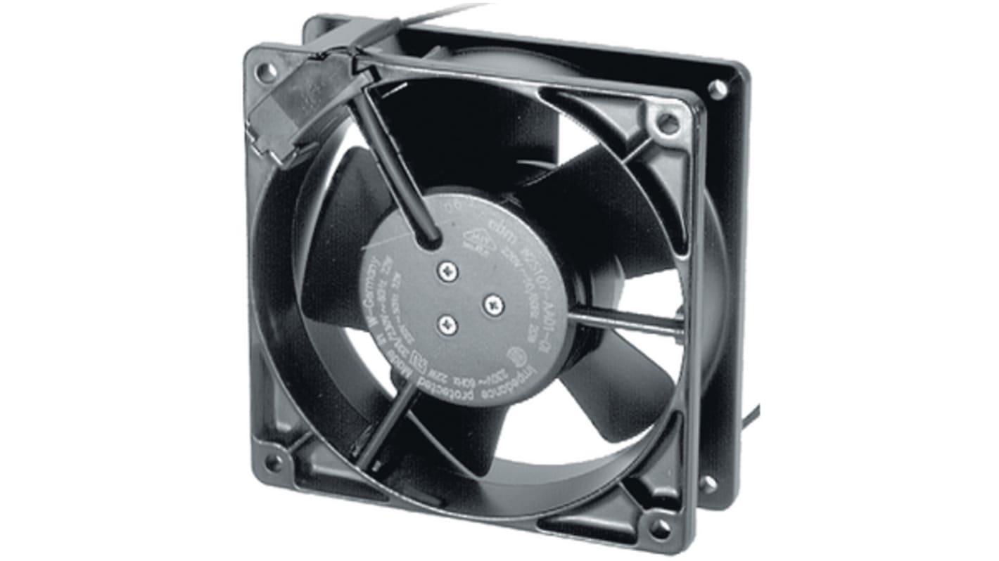 ebm-papst Axial Fan, 115 V ac, ac Operation, 180m³/h, IP20, 119 x 119 x 38mm