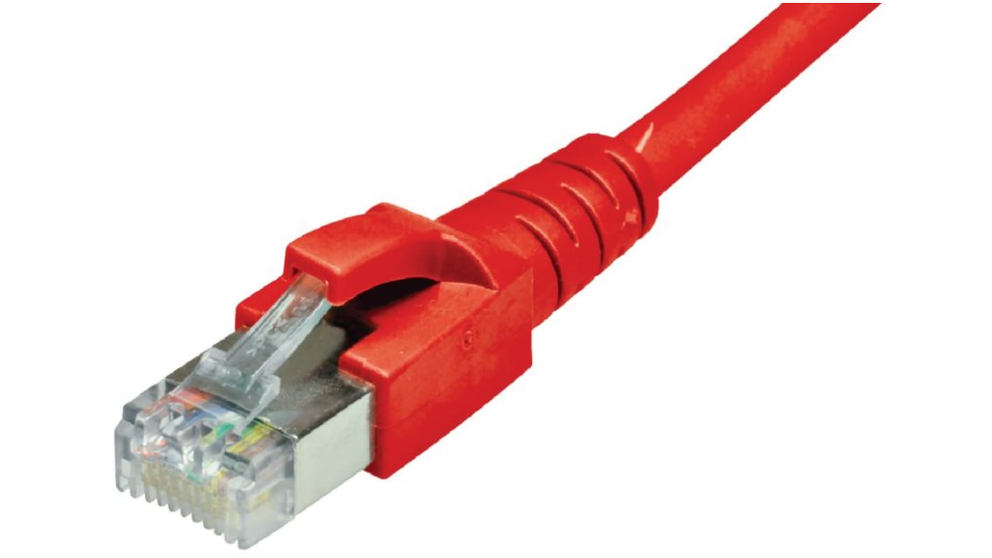 Cable Ethernet Cat6a Dätwyler Cables de color Rojo, long. 15m, funda de LSZH