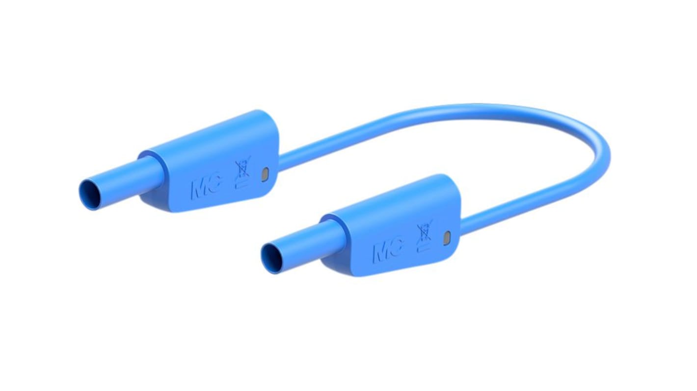 Staubli Test lead, 19A, 600V ac, Blue, 500mm Lead Length