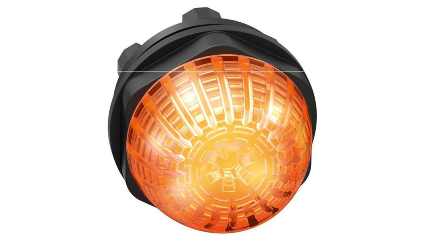 EAO Orange Panel Mount Indicator, 24V, 22.3mm Mounting Hole Size, Push-In Termination, IP66, IP67, IP69K
