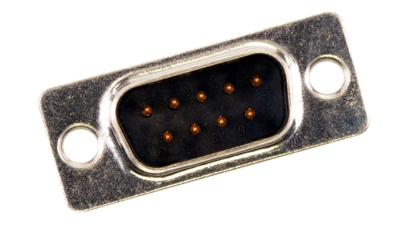 FCT from Molex 172704 9 Way Solder Mount D-sub Connector Plug, 2.84mm Pitch