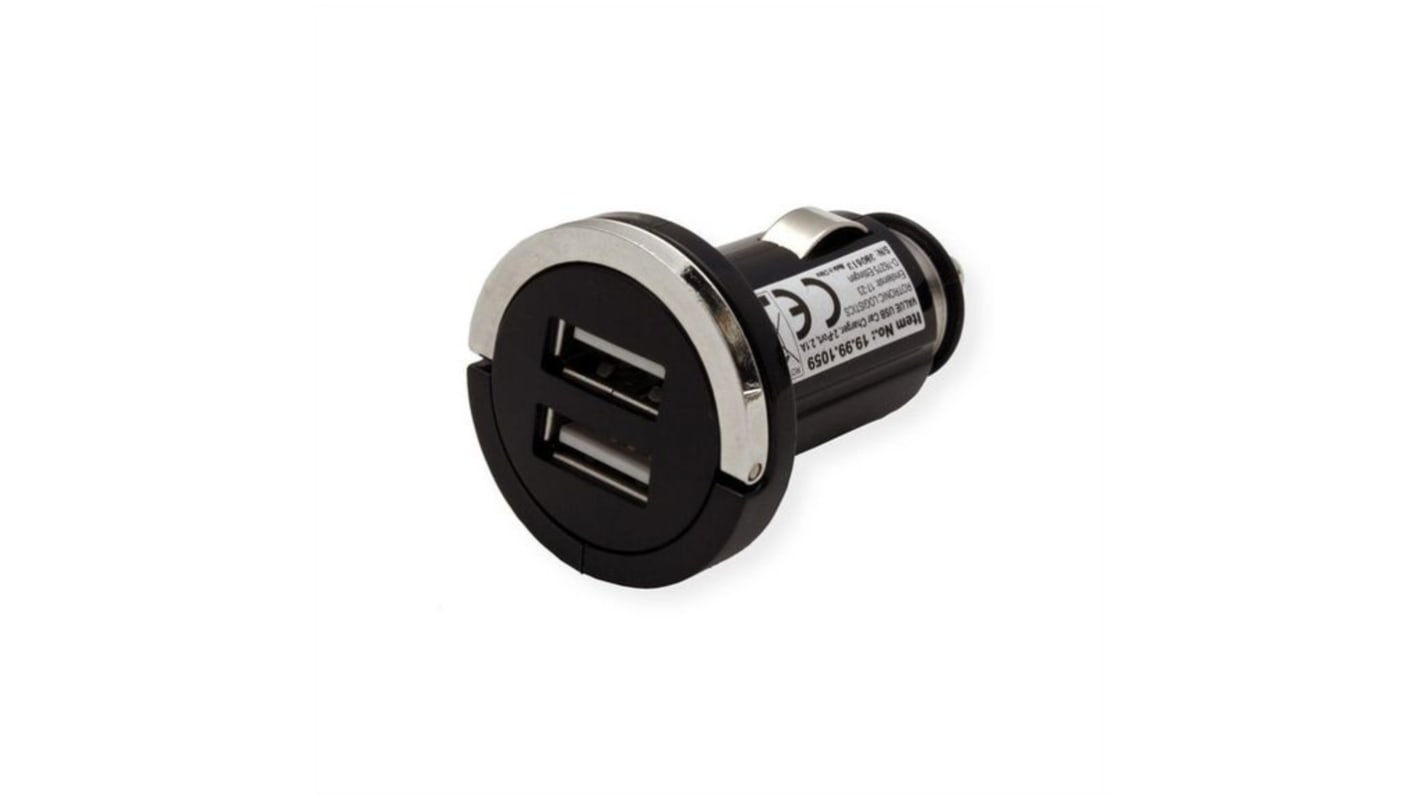 Caricabatterie da auto, ingresso 12V cc, uscita 5V cc, 2.1A, USB tipo A