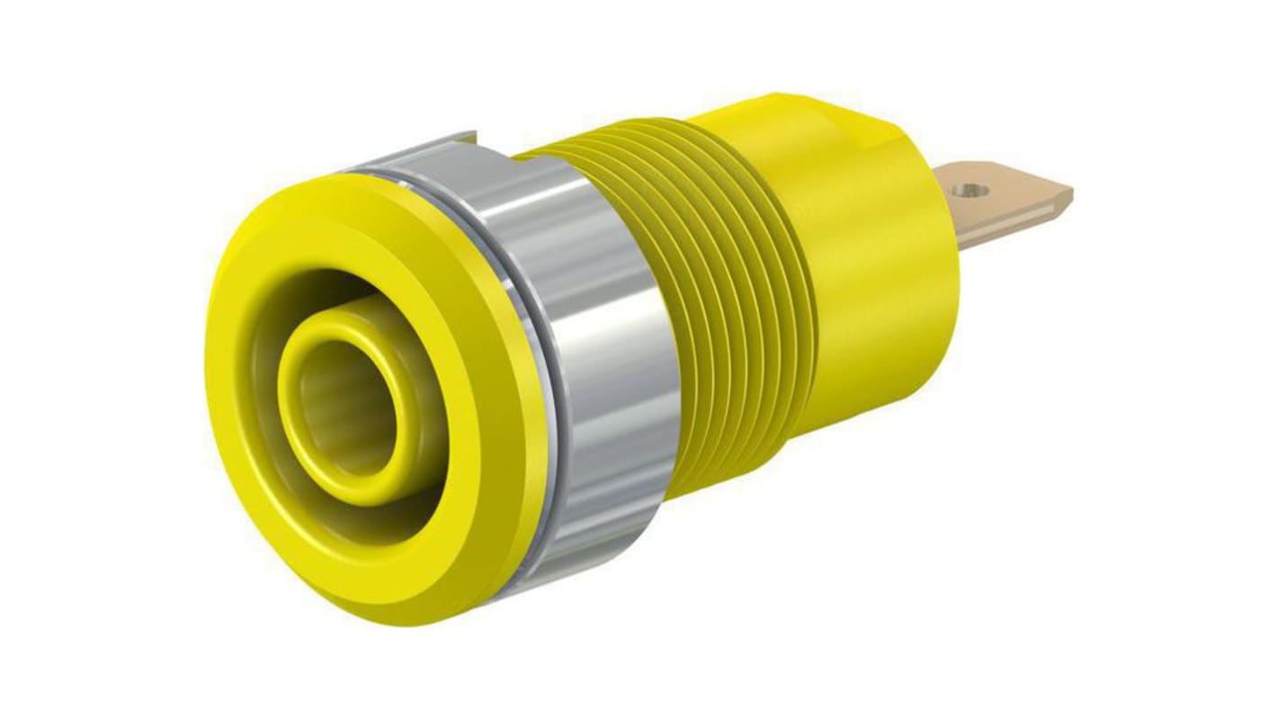 Connettore a banana Staubli, Femmina, Giallo, 24A, 4 mm