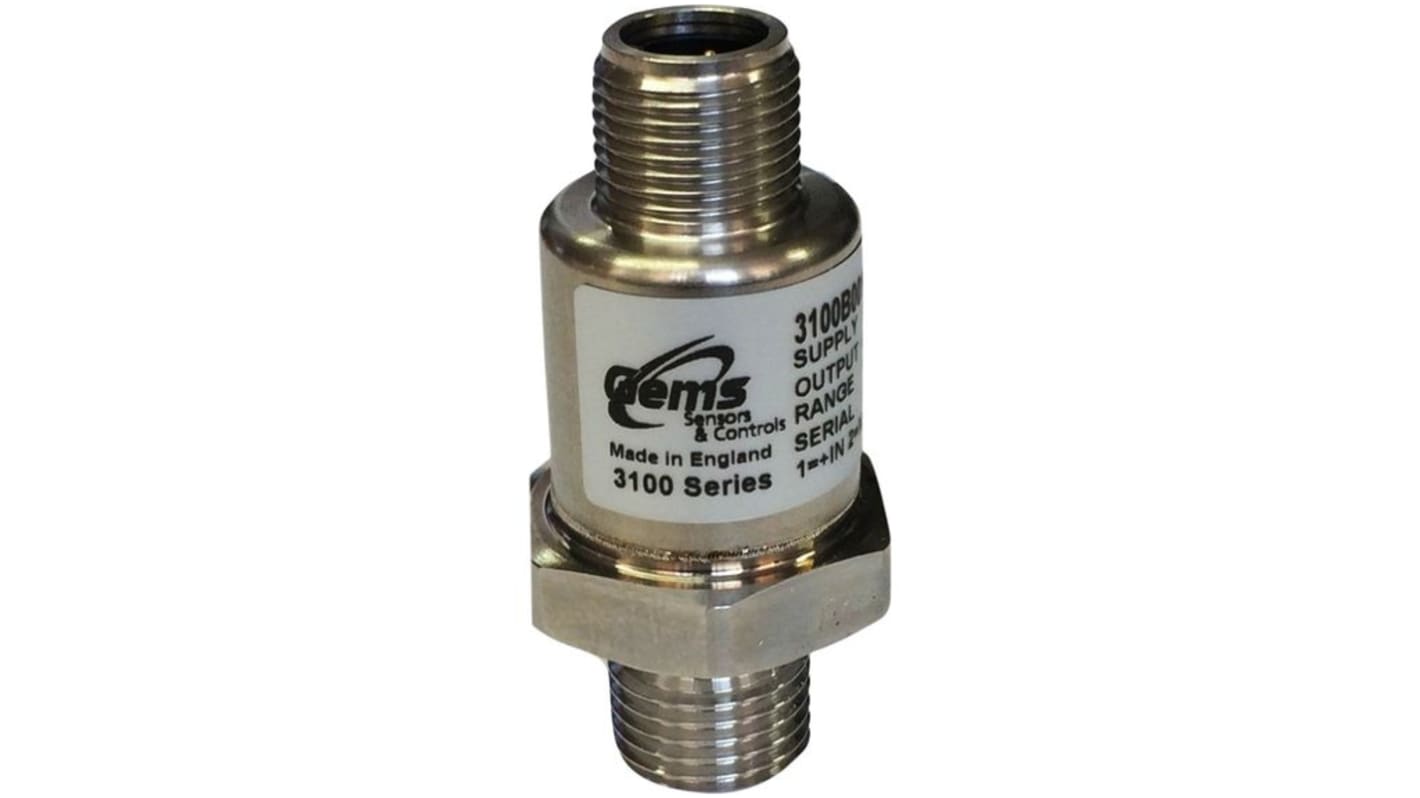 Gems Sensors 3100 Series Pressure Sensor, 0bar Min, 25bar Max, Voltage Output, Gauge Reading