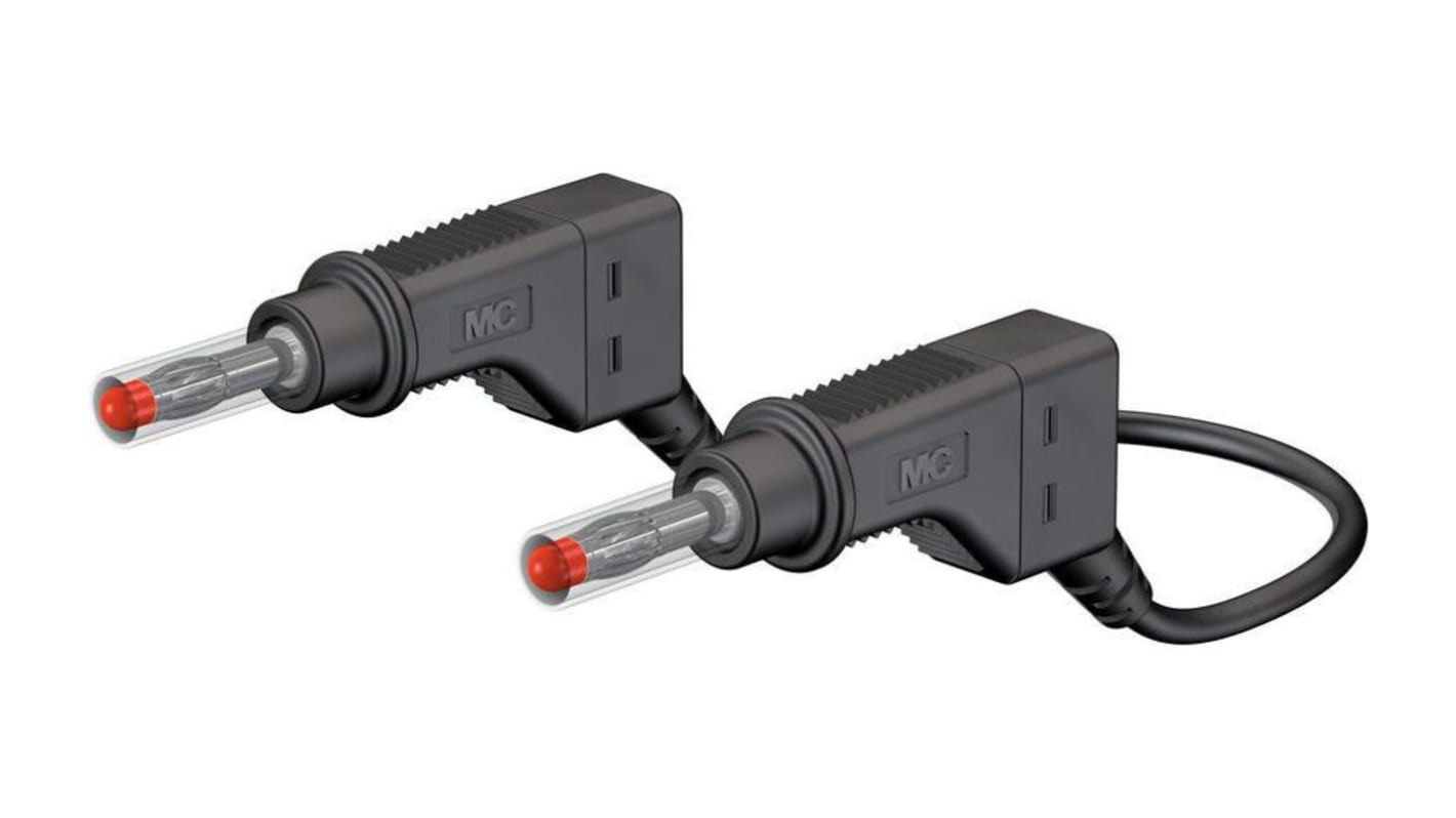 Staubli Test lead, 32A, 600V ac/dc, Black, 1m Lead Length