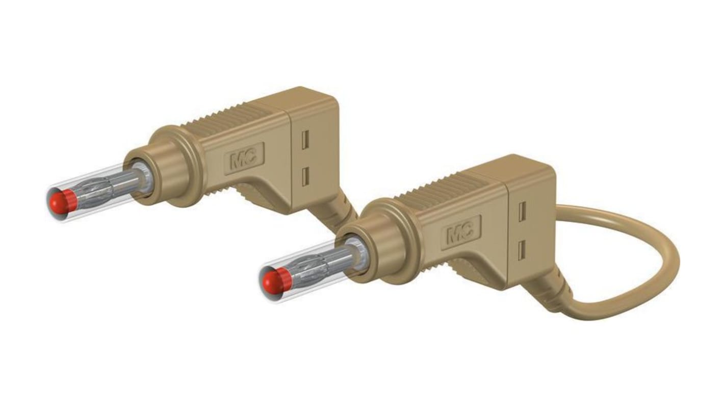 Cable de prueba Staubli de color Marrón, Conector, 600V ac/dc, 32A, 1m