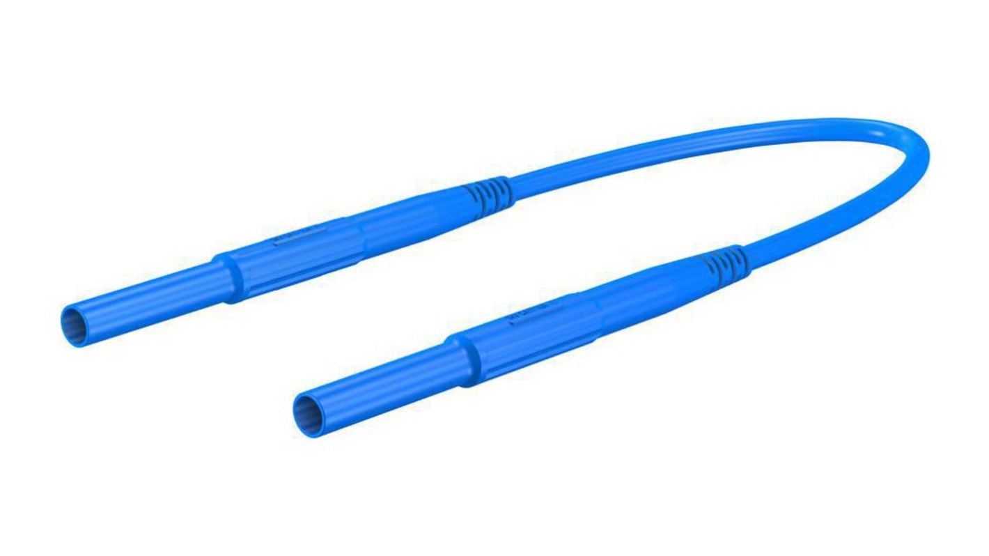 Staubli Messleitung Stecker, Blau 1.5m, 1kV / 10A