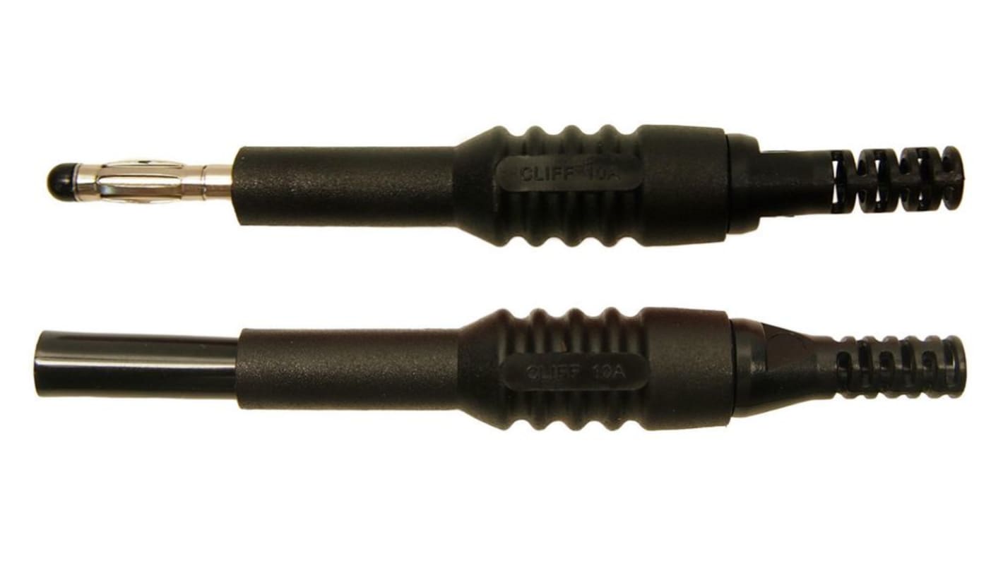 Connettore a banana RS PRO, Maschio, Nero, 10A, 4 mm