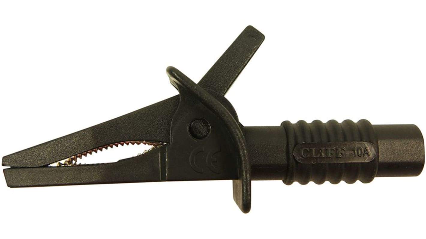 RS PRO 25mm Krokodilklemme, Schwarz, 10A