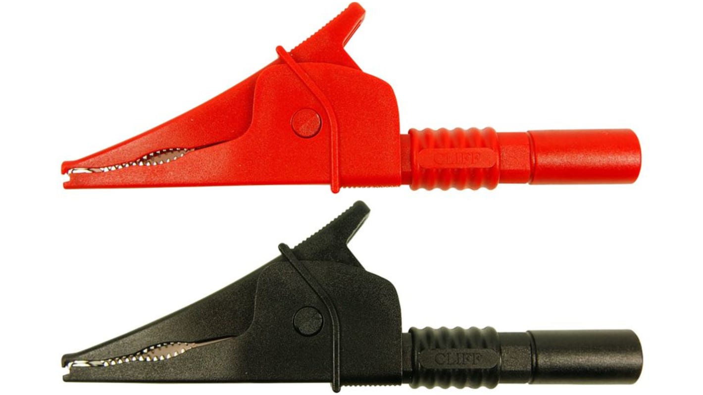 RS PRO 28mm Krokodilklemme, Schwarz, 20A