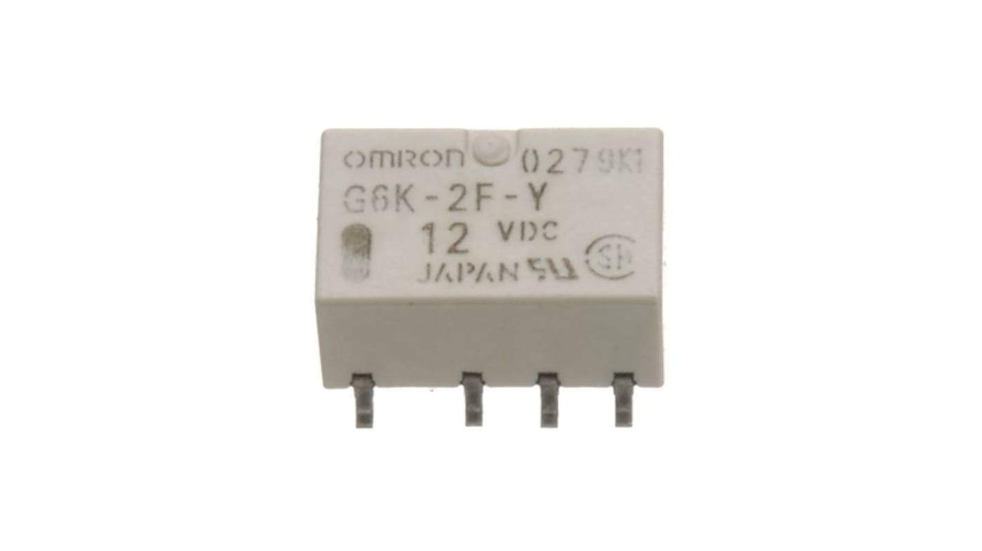 Relè di segnale Omron, DPDT, 1A, bobina 5V, SMD