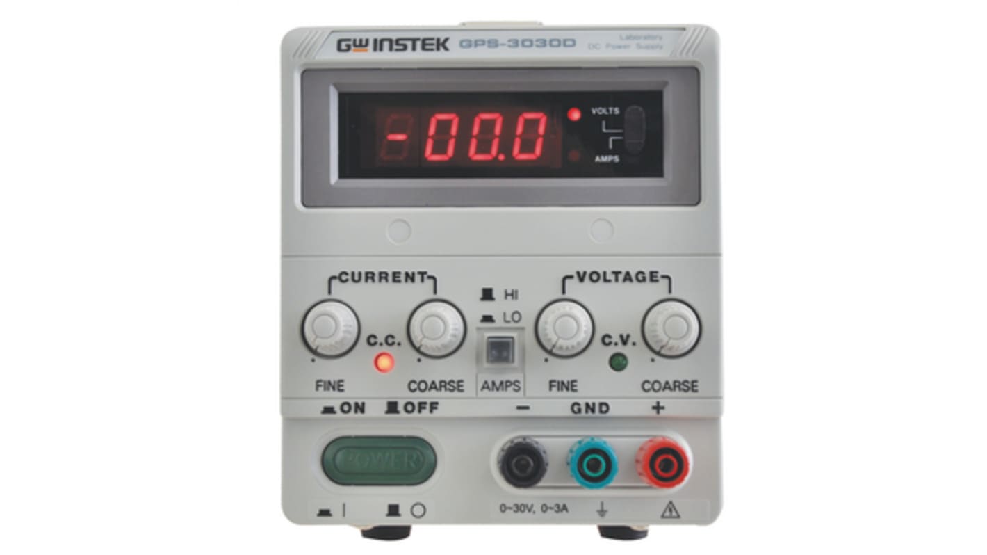 GW Instek GPS Series Series Digital Laboratory Power Supply, 0 → 30V, 3A, 1-Output, 90W