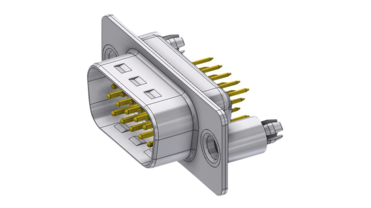 Deltron Connectors HD 15 Way D-sub Connector Plug, 2.54mm Pitch