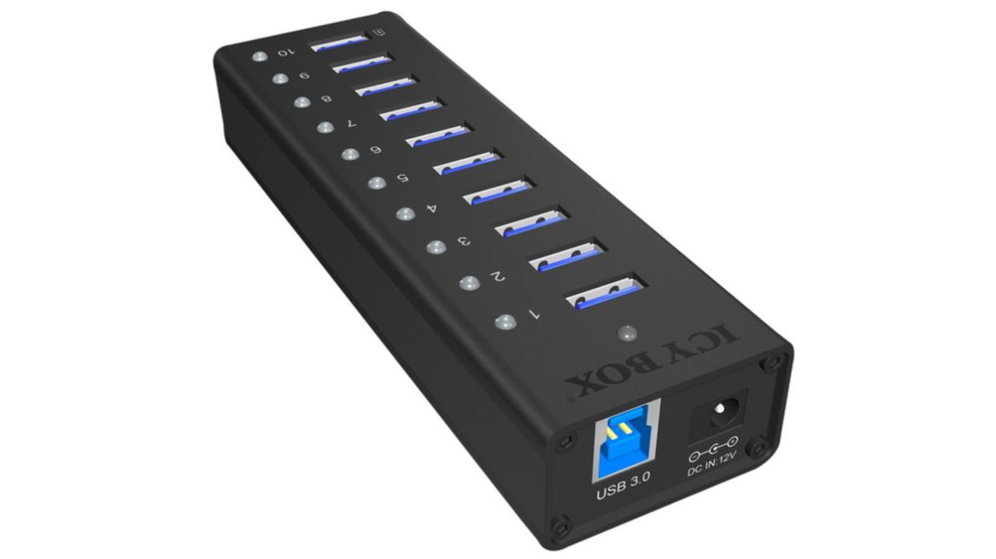 Hub USB 3.0 ICY BOX IB-AC6110 USB 3.0 USB 10 Adattatore USB A, USB B