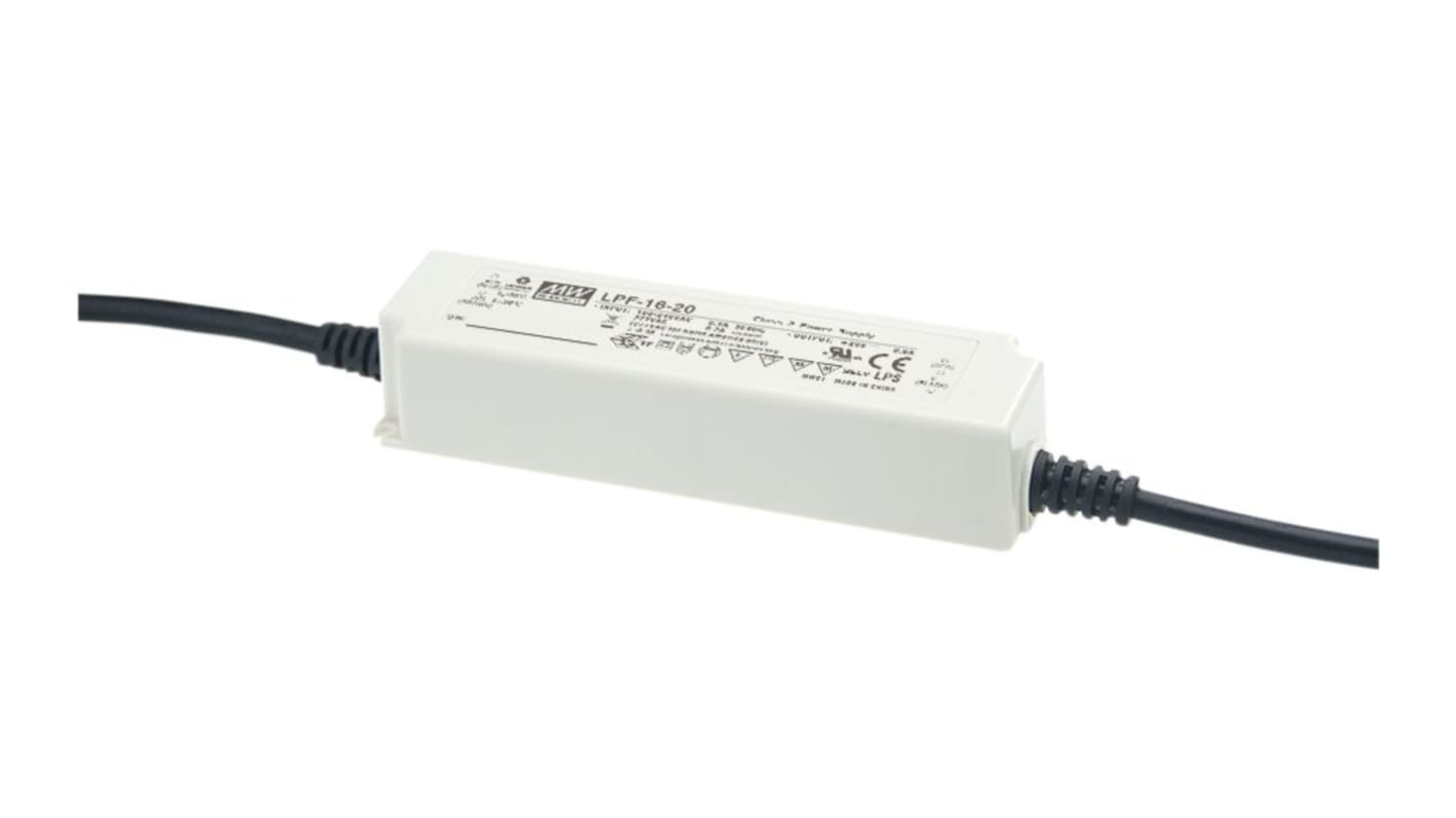 MEAN WELL, 15V Output, 16W Output, 1.07A Output, Constant Current / Constant Voltage