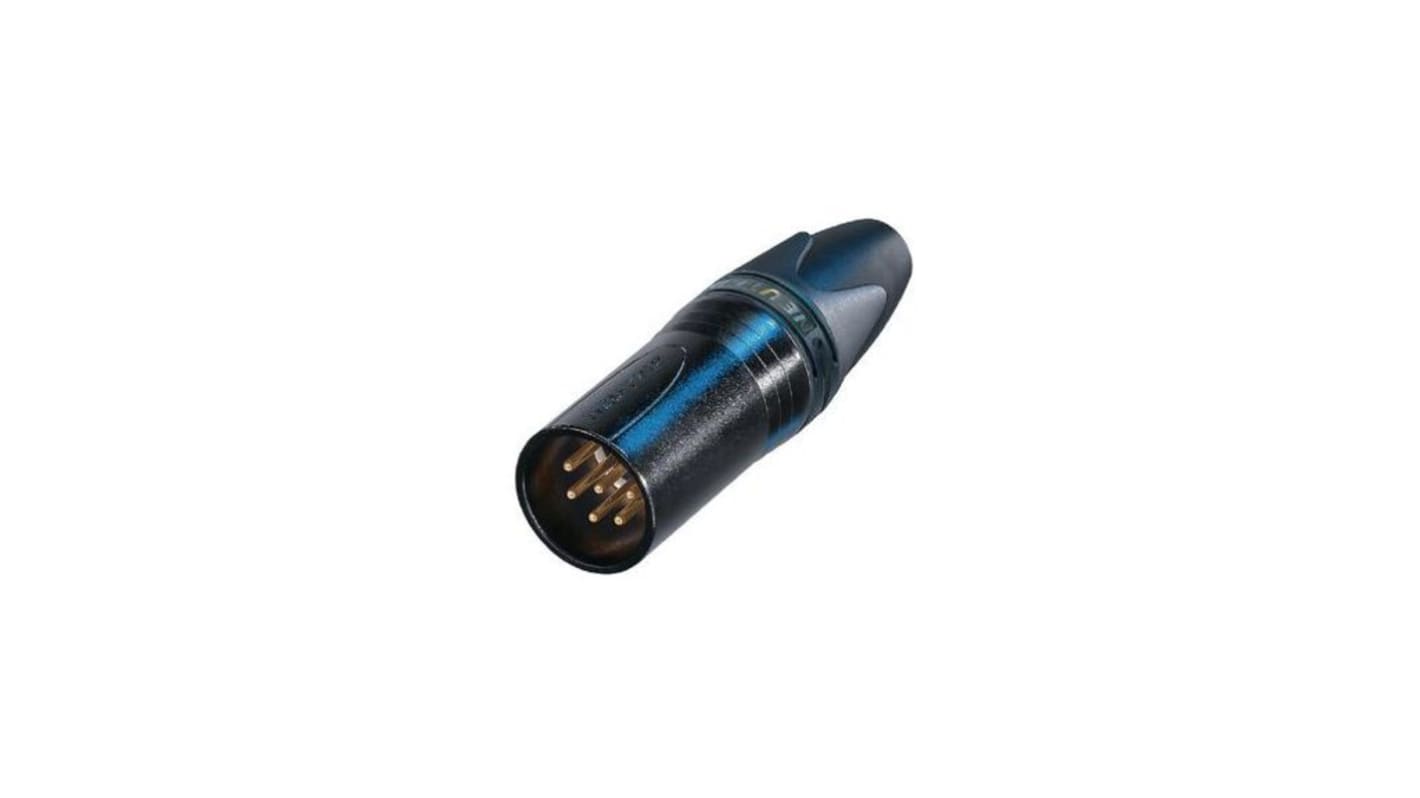 Neutrik Cable Mount XLR Connector, Plug, 50 V, 6 Way, Gold over Nickel Plating