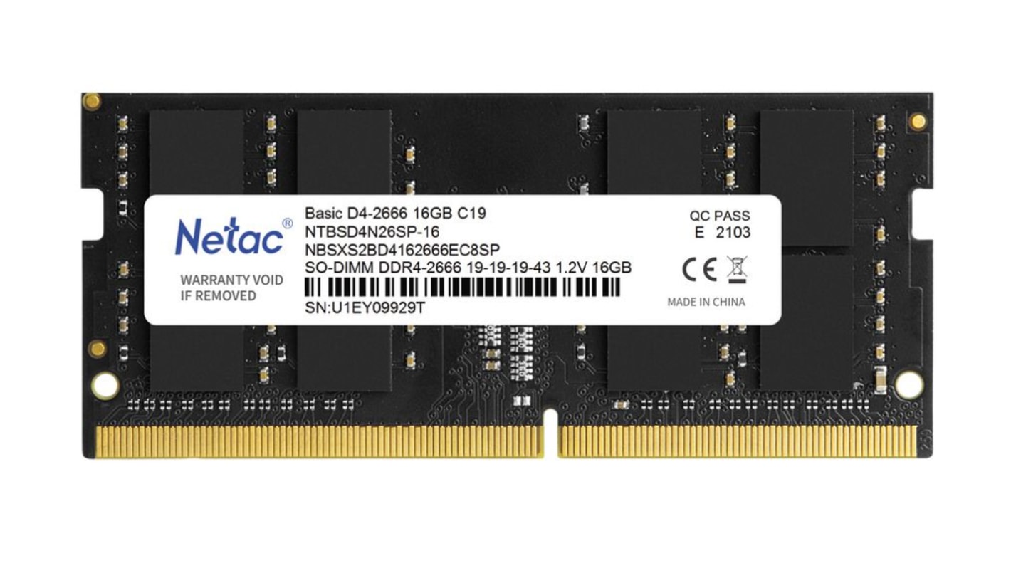 Netac 16 GB DDR4 RAM, 3200MHz, SODIMM