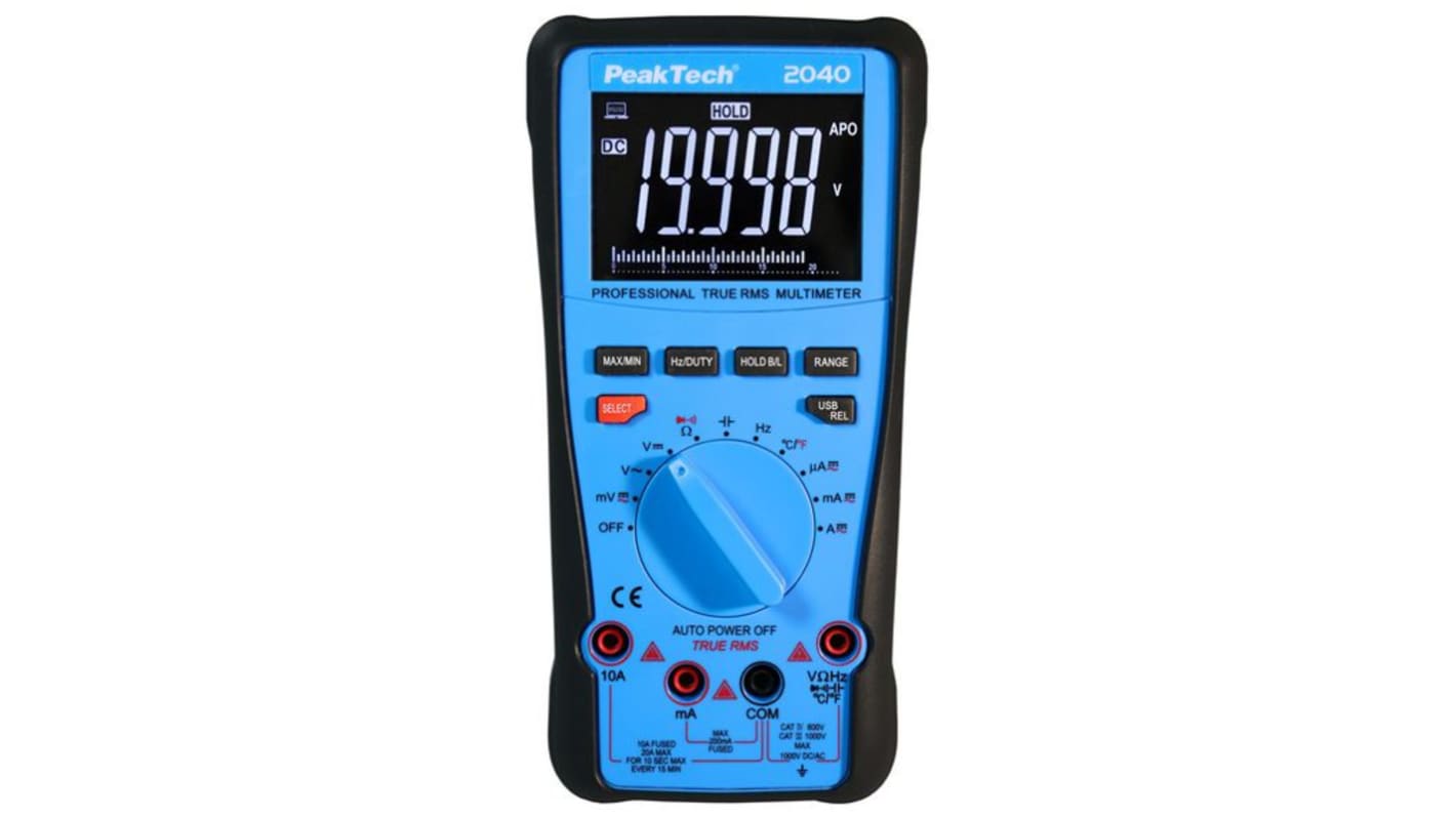 PeakTech P 2040 Multimeter, 10A ac, 1000V ac