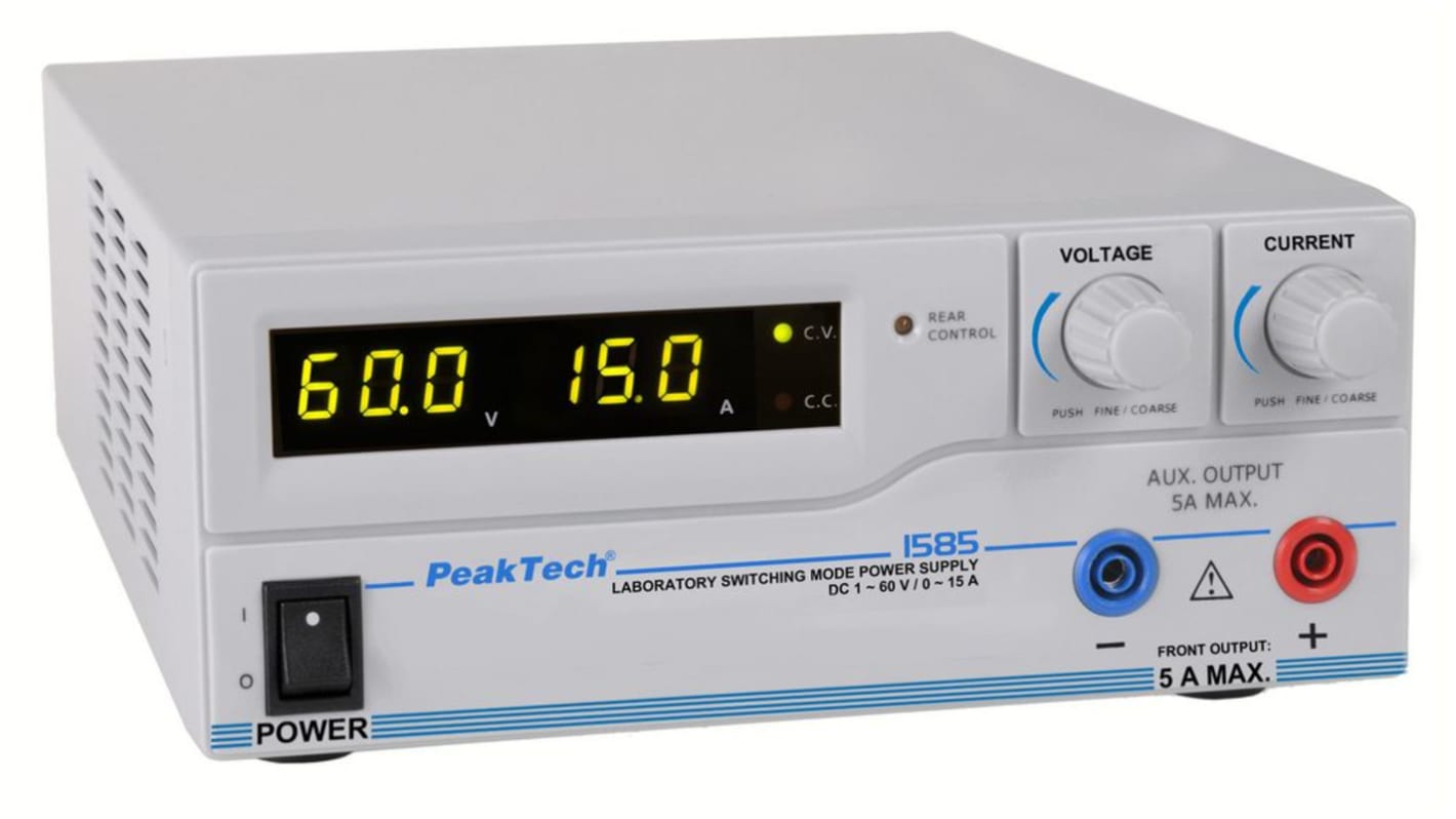 Zasilacz laboratoryjny 0 → 60V 0 → 15A PeakTech 900W Zasilacz laboratoryjny