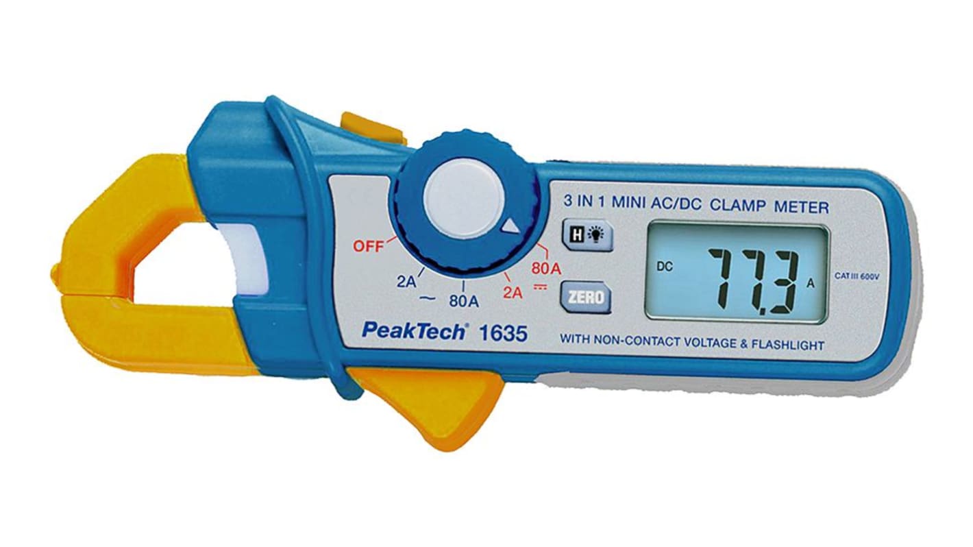 Pinza amperometrica c.a.-c.c. PeakTech P1635, Max 80A ca