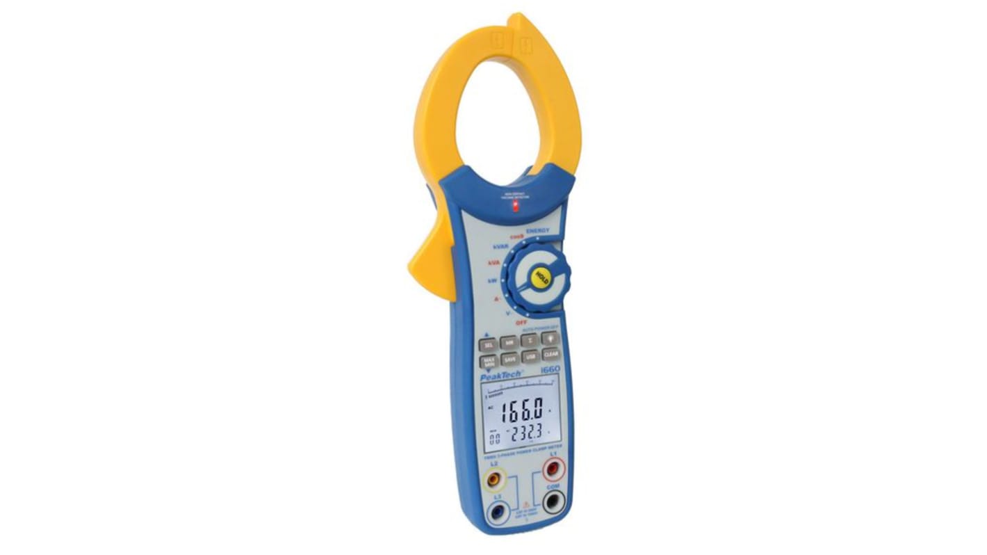 PeakTech Clamp Meter USB, Max Current 40A ac