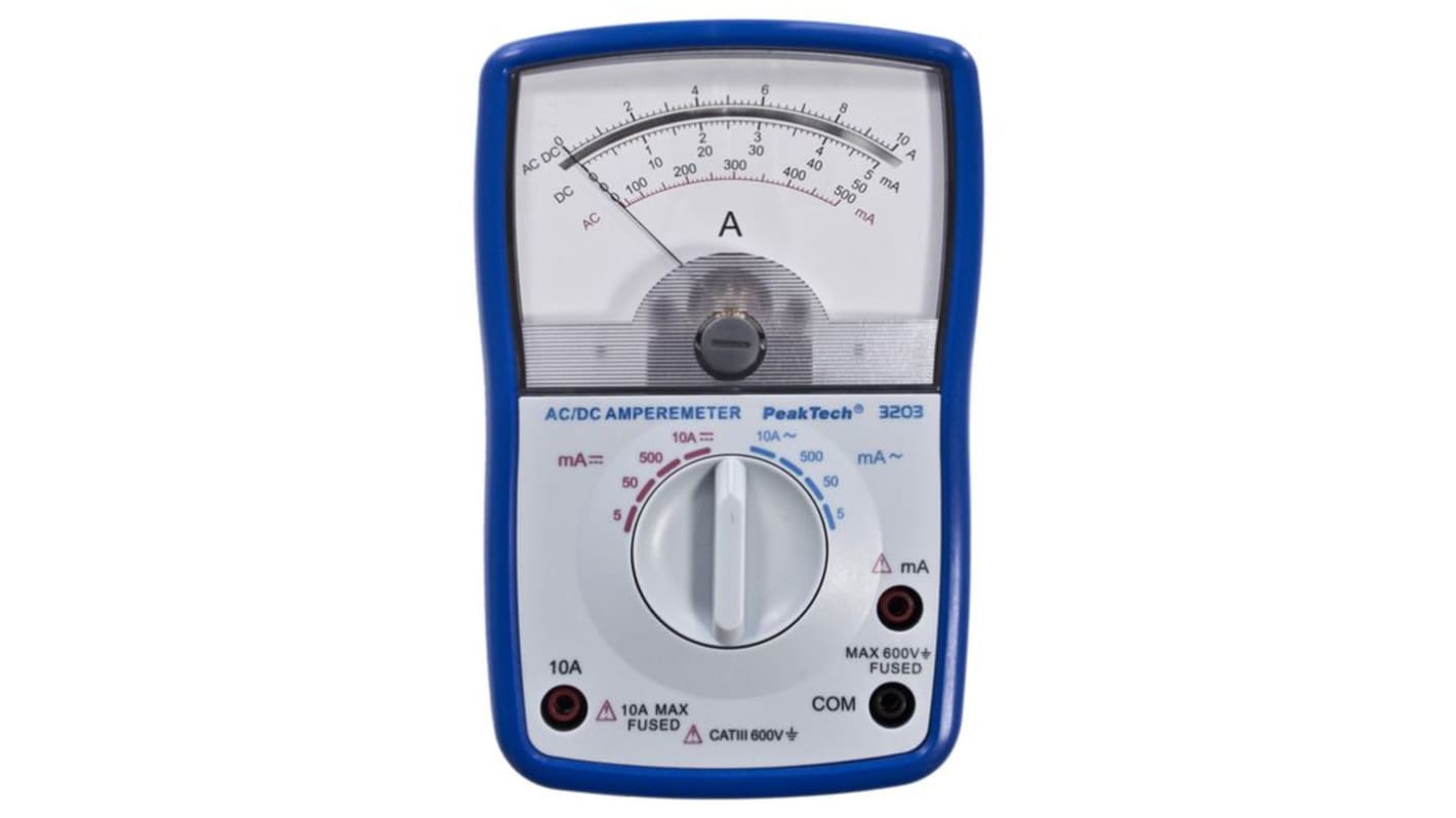 PeakTech Analogt amperemeter til tavle, 10A AC, DC, ±3 og ±4 %